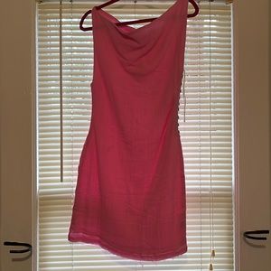 Off the Shoulder Pink Beach Mini Dress